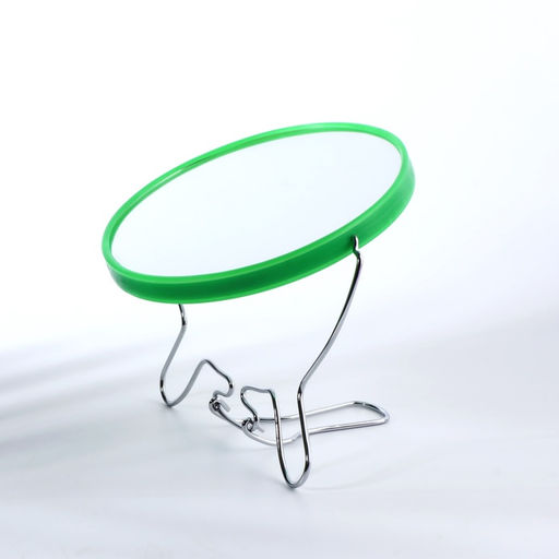 Зеркало настольное, с увеличением, круглое, двустороннее, настенное, 18×16 см, (d=13.5 см), зелёное