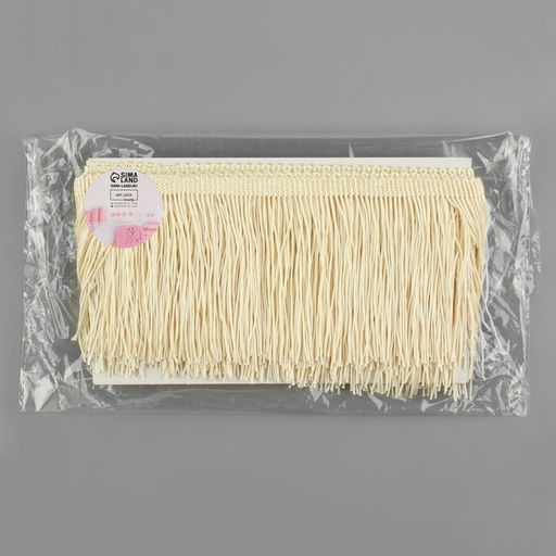 Тесьма декоративная «Бахрома», 10 см, 5±0.5 м, бежевая