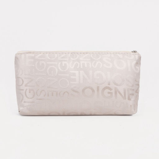 Цена за 2 шт. Косметичка-пенал на молнии, маленькая, с буквами, белая