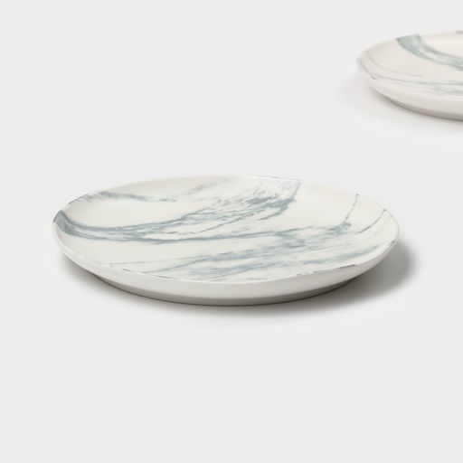 Десертные тарелки Magistro Real Marble, d=21 см, набор 2 шт., фарфор, белые фото 4
