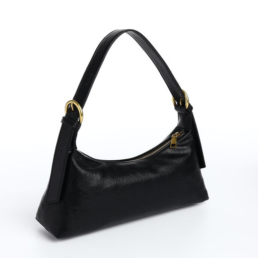 Сумка женская багет на молнии, цвет чёрный - Simaland фото 2