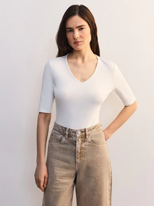 Боди из хлопка с треугольным вырезом / Zarina