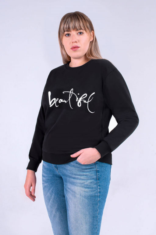 Арт. 13101 Толстовка женская 50-58 (5 шт) Цвет:черный - Калинка фото 2