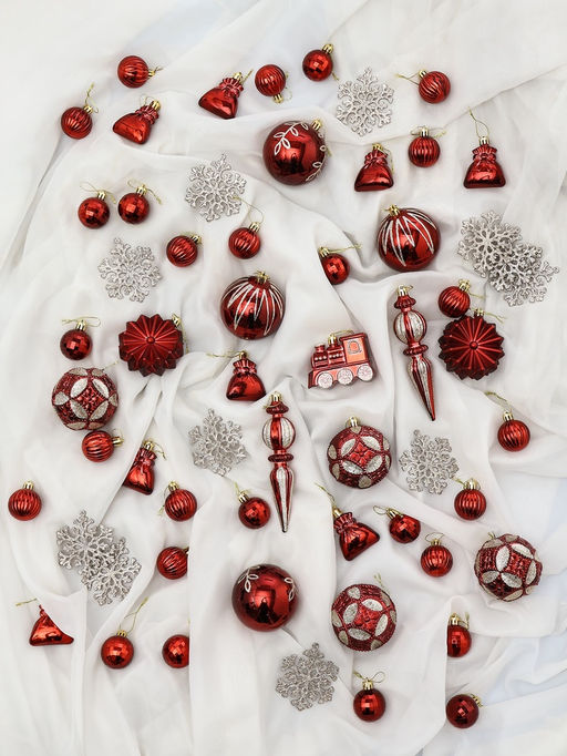 Ёлочные игрушки Зима в подарках, 60 шт., красный - Зимнее волшебство фото 2