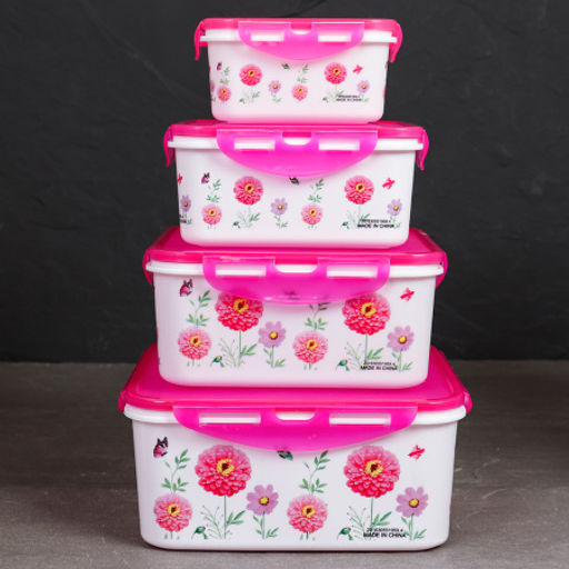 Салатник 4 штуки квадратный с крышками / 133 /уп 48/ 350, 800, 1300, 2100 мл - Галеонтрейд фото 8