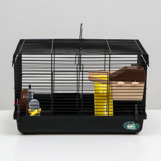 Клетка для грызунов Пижон, с наполнением 47 х 30 х 27 см, чёрная  фото 2