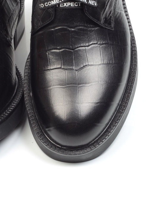 01-CH8361-21B100M BLACK Ботинки демисезонные женские (натуральная кожа, байка)