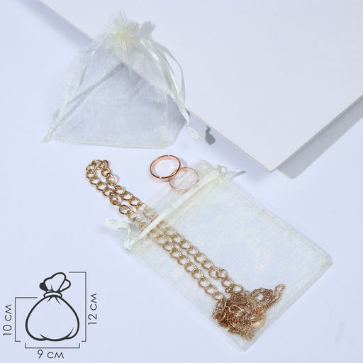 Цена за 100 шт. Мешочек подарочный, 9x12, цвет бежевый - Simaland фото 3