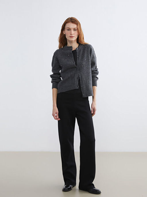 Bisiklet Yaka Ta?l? Kad?n Triko H?rka