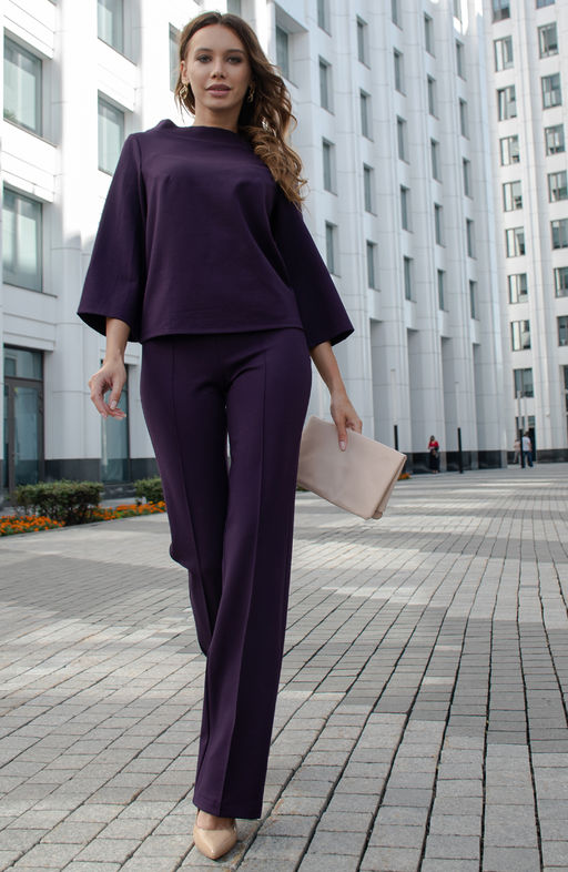 Блузка из трикотажа темно-пурпурный - Donna saggia фото 4