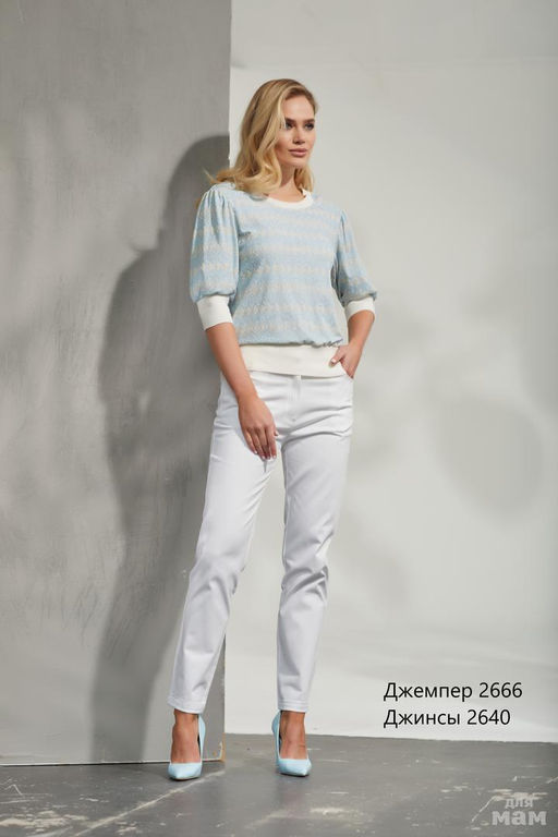 Джемпер 2660 голубой - Niv niv fashion фото 3
