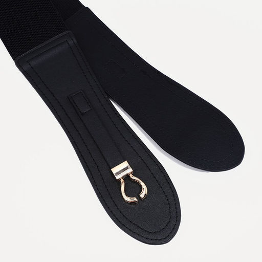 Ремень женский, ширина 6 см, на резинке, пряжка металл, цвет чёрный - Simaland фото 3