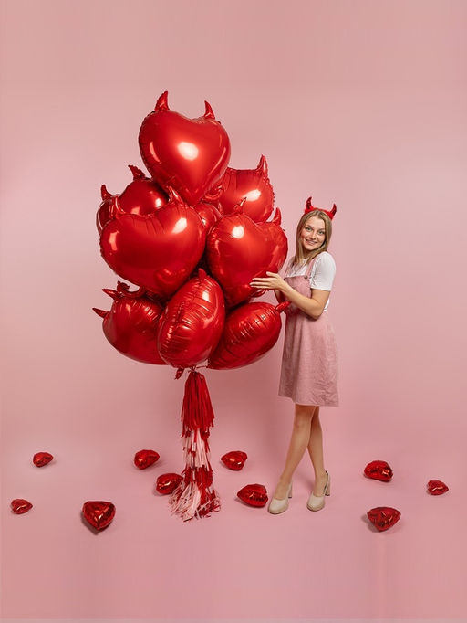 Воздушный шар фольгированный 30" Сердце, Чертенок