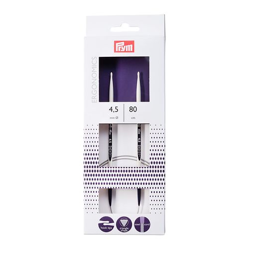 Спицы PRYM 215805 круговые Ergonomics пластик d 4.5 мм 80 см 1 шт