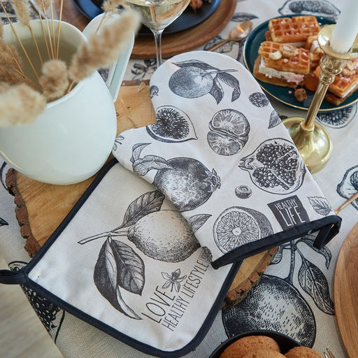 Варежка-прихватка «Healthy life» 20×28 см, саржа, 100% хлопок, ватин 250 г/м²