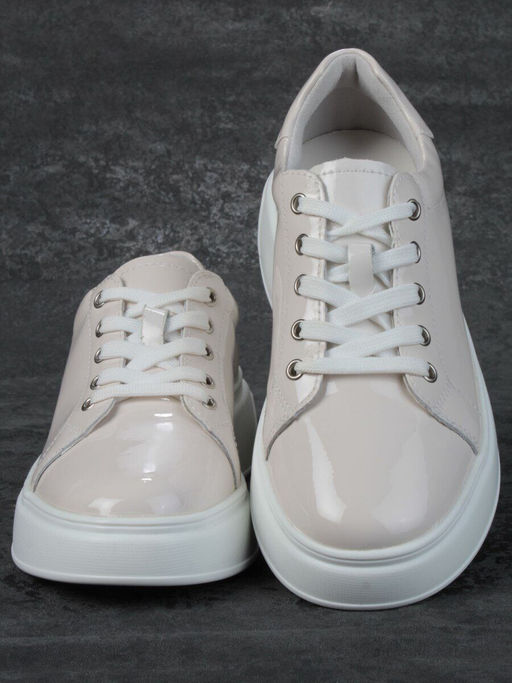 05-PDD215-1 BEIGE Кроссовки женские (натуральная кожа) - Фабричный китай фото 11