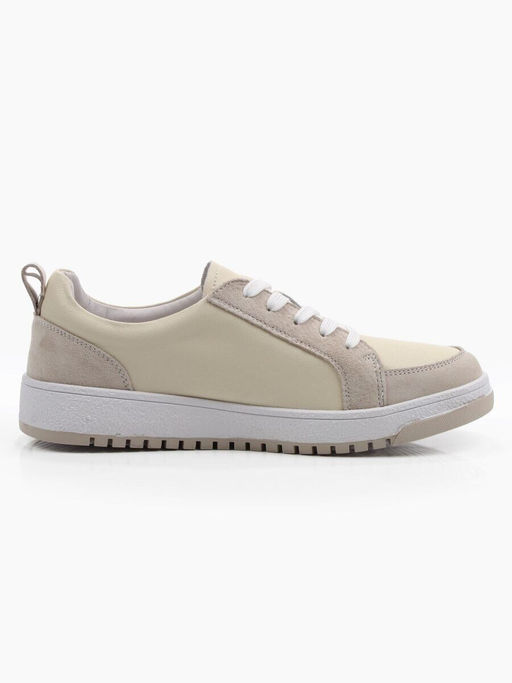 03-C934-4 BEIGE Кеды кожаные женские (натуральная кожа, натуральная замша)