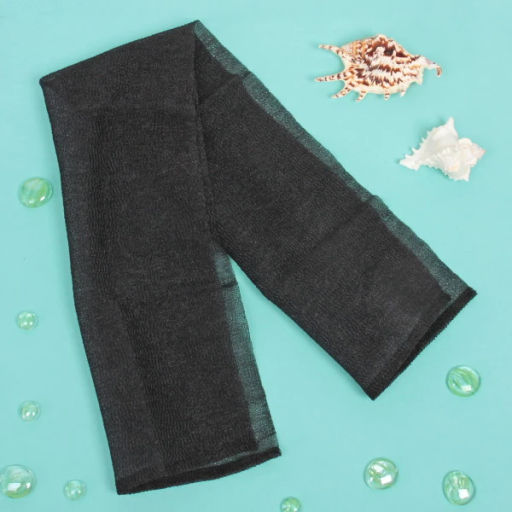 Цена за 4 шт. Мочалка для тела мужская "Премиум Японская, цвет черный, 30*90см