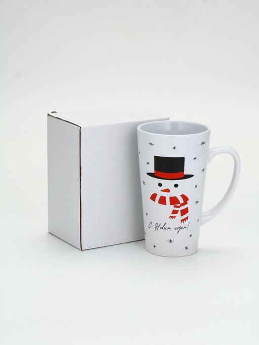 УЦЕНКА Кружка керамическая новогодняя С новым годом! Снеговик, 450 мл
