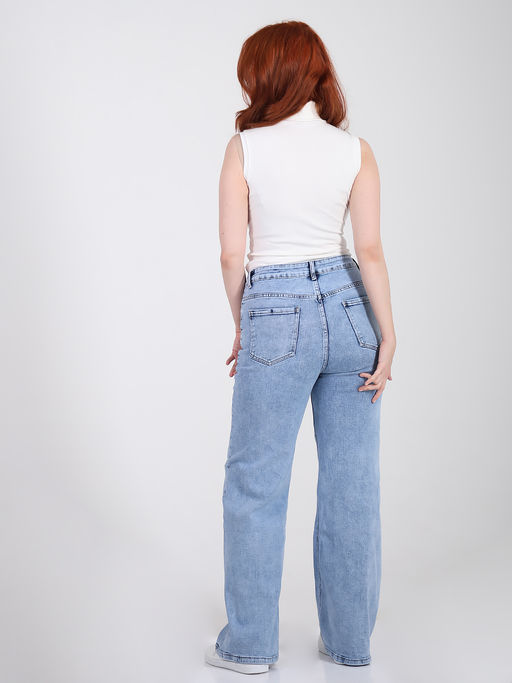 Голубые джинсы женские больших размеров - Almond фото 2