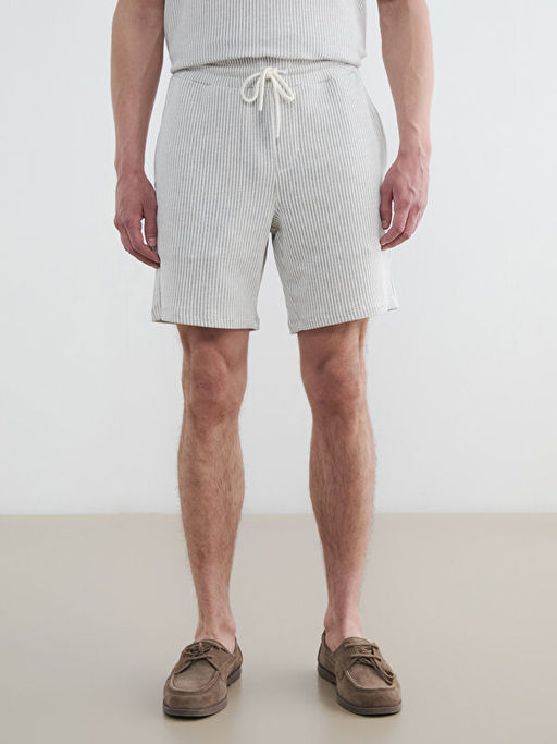 Regular Fit ?izgili Erkek ?ort