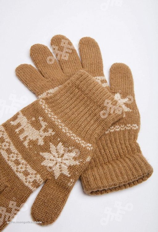 Перчатки взрослые из монгольской шерсти (арт. 04125)