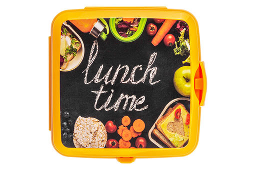 Ланч-бокс 1,2 л 15*15*9 см Бенто Lunch time + вилка и ложка, оранжевый (модель 487) - Elan gallery фото 8