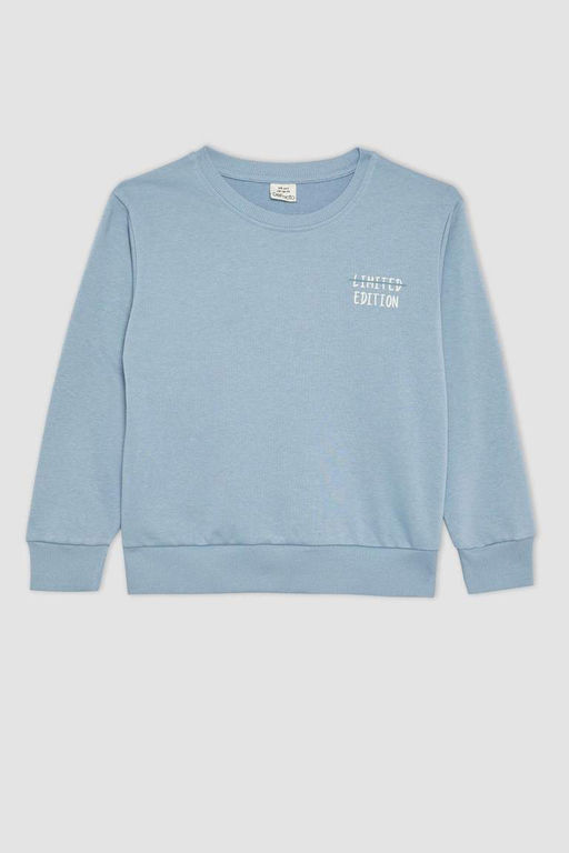 Толстовка с принтом для мальчиков с круглым вырезом на спине - Defacto фото 10