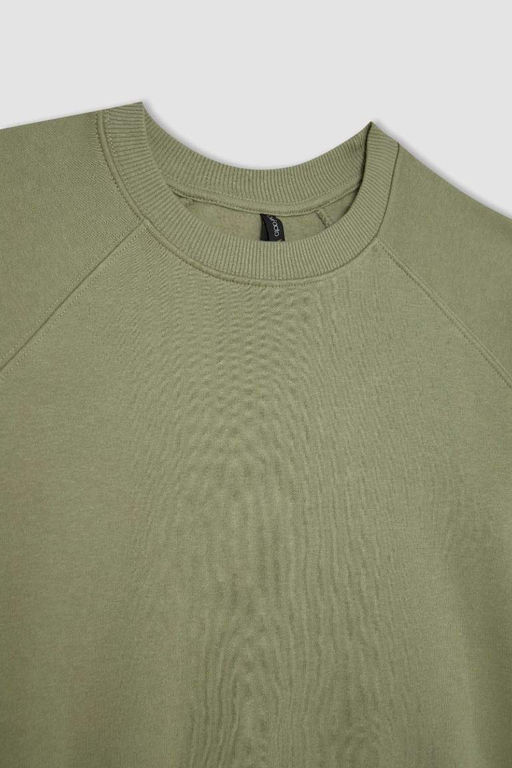 Толстый свитшот оверсайз с круглым вырезом - Defacto фото 2