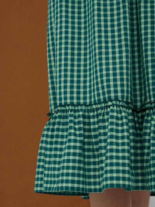 Платье хлопок клетка зеленая - Tantino фото 9
