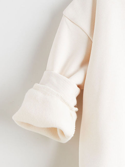 Ay? Teddy Bask?l? K?z ?ocuk Kal?n Sweatshirt