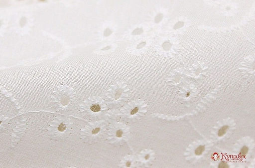 Шитье Летнее настроение цв.молочно-белый, ш.1.5м (выш.часть1.34м), батист, хлопок-100%, 80гр/м.кв - Купава фото 2