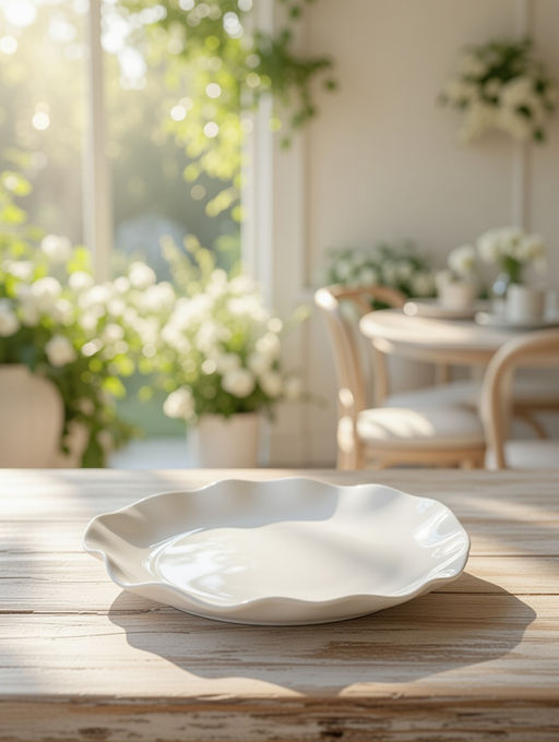 Тарелка обеденная, 26 см, фарфор P, белая, Волнистый край, White ocean - Anna lafarg фото 9