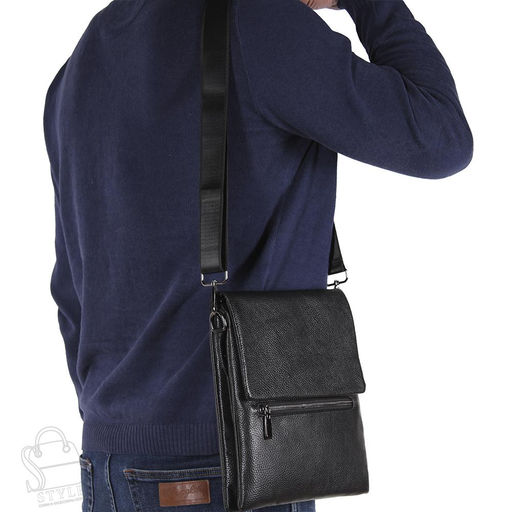 Сумка мужская кожаная 004-6QH black Heanbag в Новосибирске