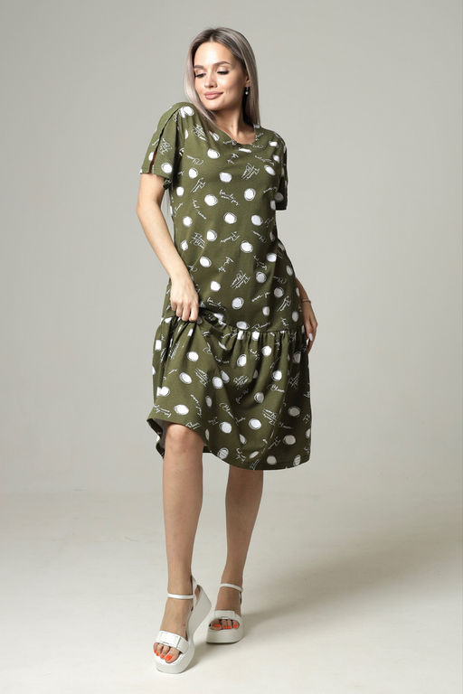 Платье женское П-157 (кулирка) Хаки - Elenatex фото 10