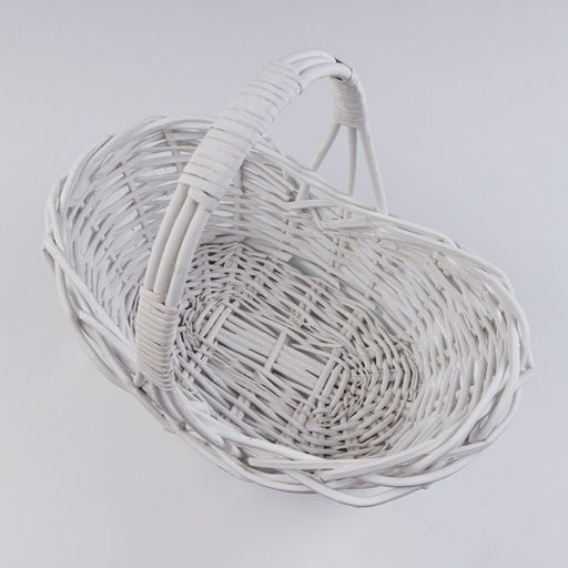 Корзина плетёная для хранения Raja, из лозы, с ручкой, белая, набор 3 шт.