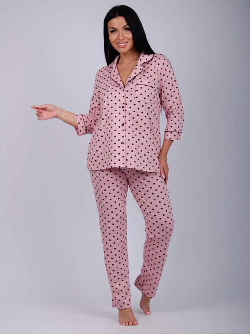 Пижама " Классика" горох, трикотаж