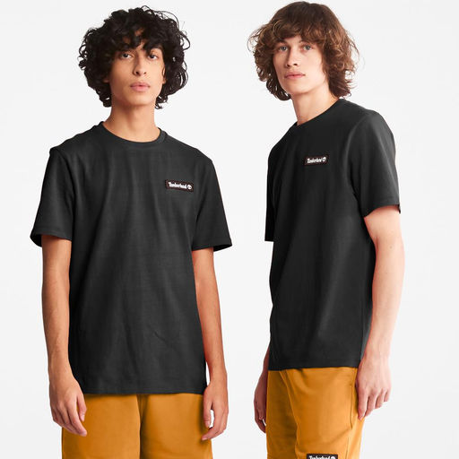 Футболка Timberland T-Shirt Heavy Weight Woven Badge Authentic fit черная  фото 3