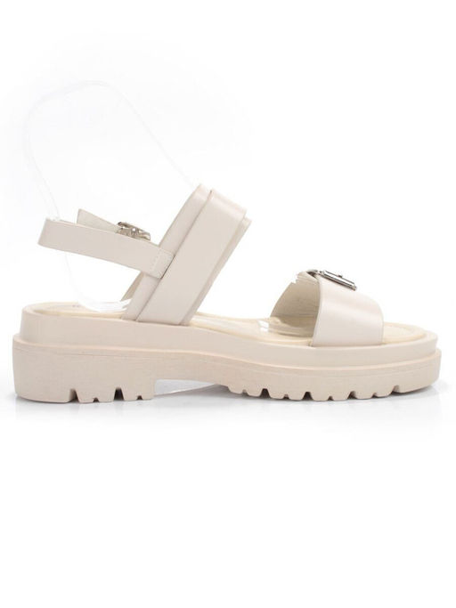 08-PEAG64-1 BEIGE Босоножки женские (натуральная кожа)