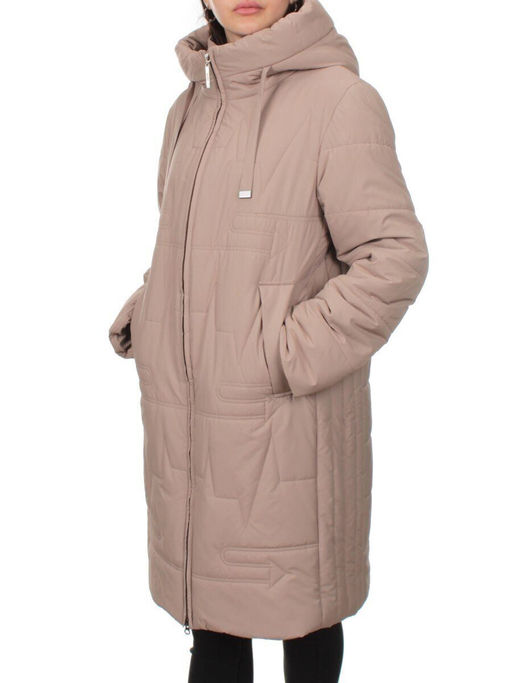 1073 DK. BEIGE Пальто зимнее облегченное женское (холлофайбер 150 гр.) - Fashion фото 5