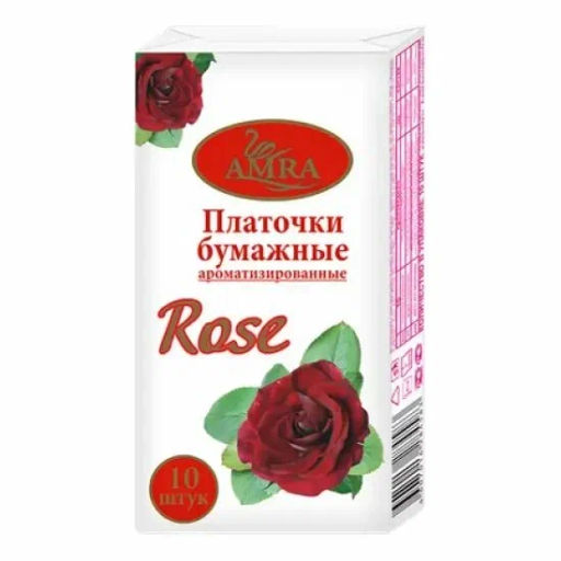 AMRA платочки бумажные (10шт) Роза