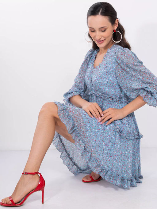 Платье из шифона с рюшами OD-714-2 - Tantino фото 8