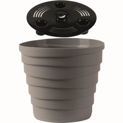 Цена за 2 шт. Кашпо для цветов пластиковое 0,9л d-13,2см "Бархан" Серый жемчуг