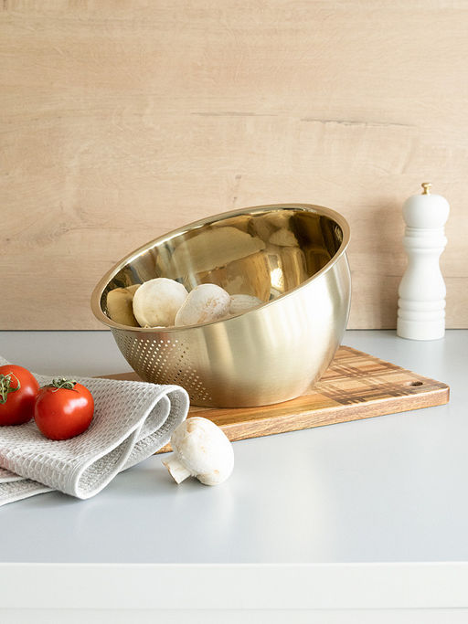 Дуршлаг 22x15x8, 3 л светло-золотистый нержавеющая сталь