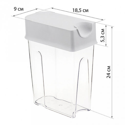 Банка для сыпучих продуктов пластмассовая Фолд 2,2л, 18,5х9х24см, смоки (Россия) - Домашняя мода фото 8