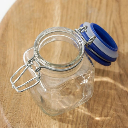 Банка стеклянная для хранения сыпучих продуктов «Прима», 100 мл, 7,5×5×8 см, с бугельным замком, цвет МИКС