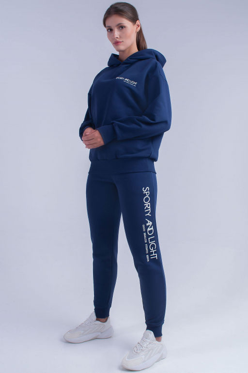 Арт. 2521 Костюм с брюками женский 44-52 (5 шт) Цвет:верх-темно-синий, низ-темно-синий - Калинка фото 3