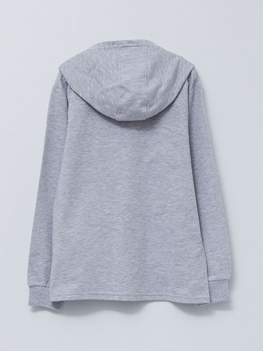 Kap??onlu Bask?l? Uzun Kollu Erkek ?ocuk Fermuarl? Sweatshirt - Waikiki фото 2