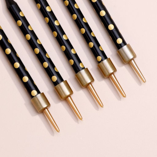 Свечи в торт Золотая горошина, 6 см, 10 шт, чёрные - Страна карнавалия фото 6