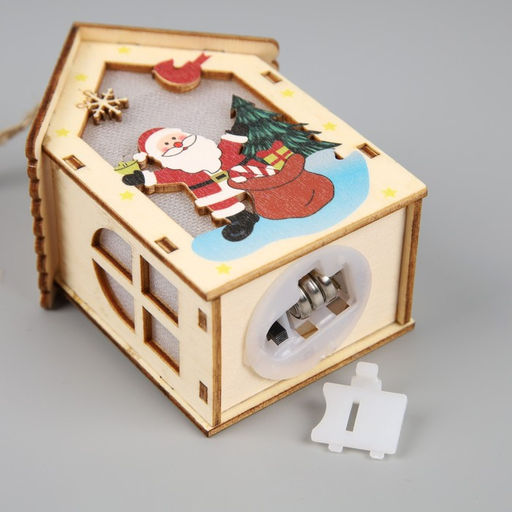 Ёлочная игрушка Дед Мороз с подарками, 4.5х5x5.6 см, 1 LED, от батареек, свечение тёплое белое - Luazon lighting фото 3